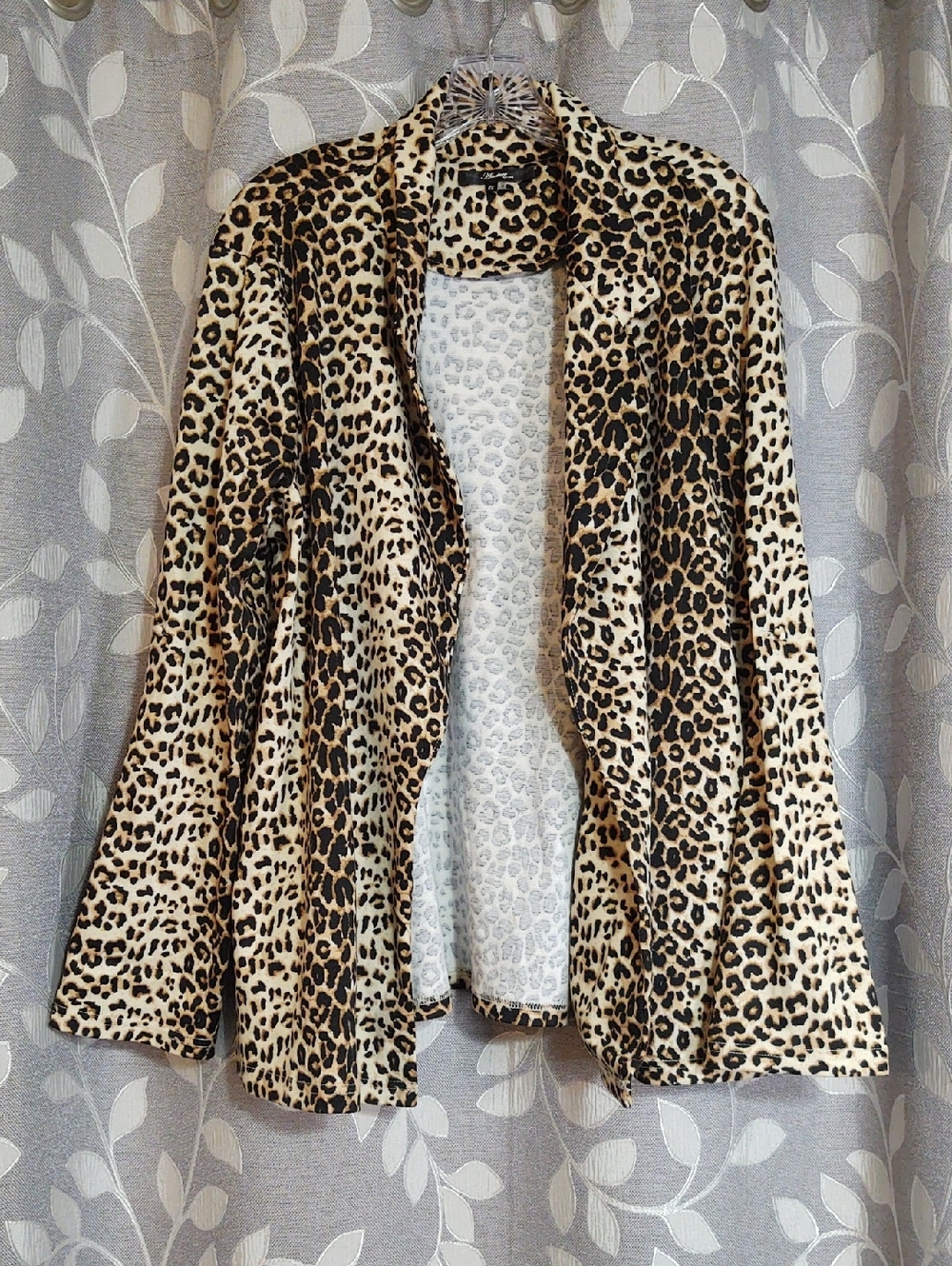 ANDREE BY UNIT Leopard Print Open Front Blazer Top size 2X